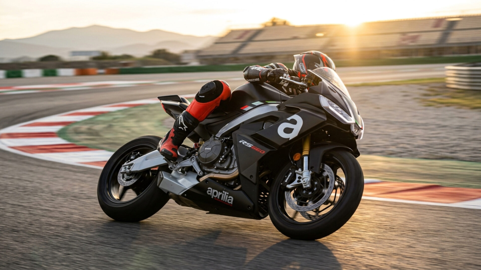 Aprilia RS 660 At a Trackday Sunset
