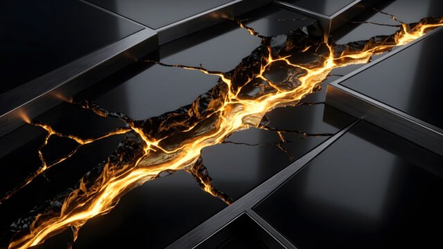 Black Obsidian & Molten Gold Abstract4K & 8K UHD Wallpaper 3840x2160 - Free Download