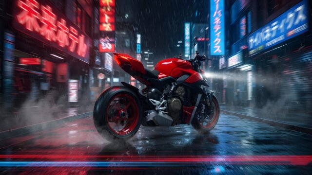 Ducati Streetfighter V4 S CyberpunkCity Wallpaper (4K & 8K UHD) 3840x2160 - Free Download