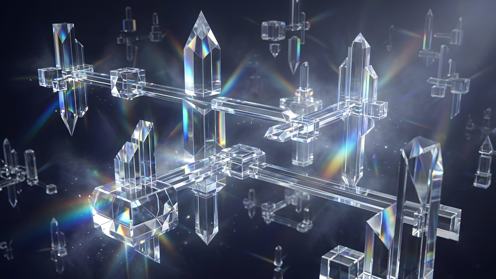 Floating Crystal Architecture 4K & 8KUHD Wallpaper - pixora4k.com