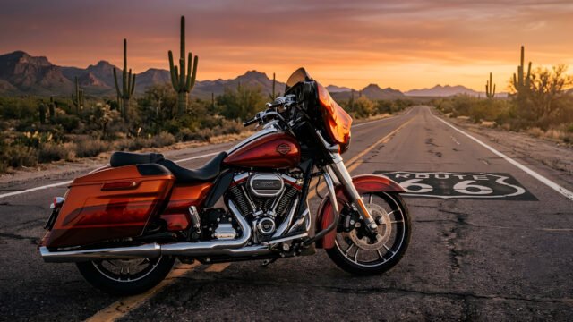 Harley-Davidson CVO Street Glide Route66 Sunset Wallpaper4K UHD for Desktop 3840x2160 - Free Download