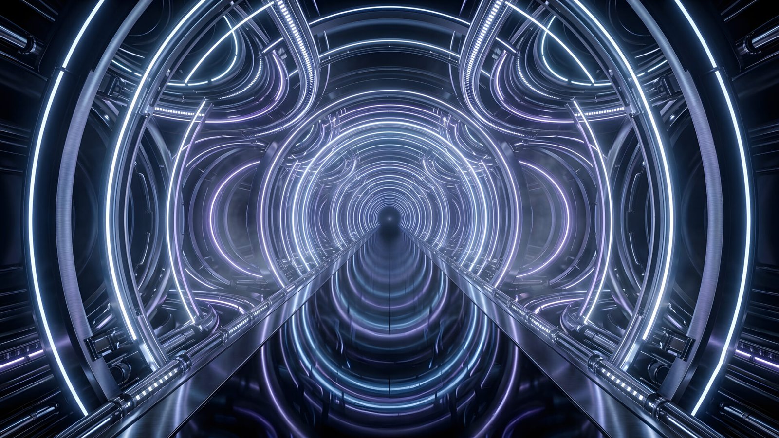 Infinite Light Tunnel Futuristic Abstract4K & 8K UHD Wallpaper - pixora4k.com