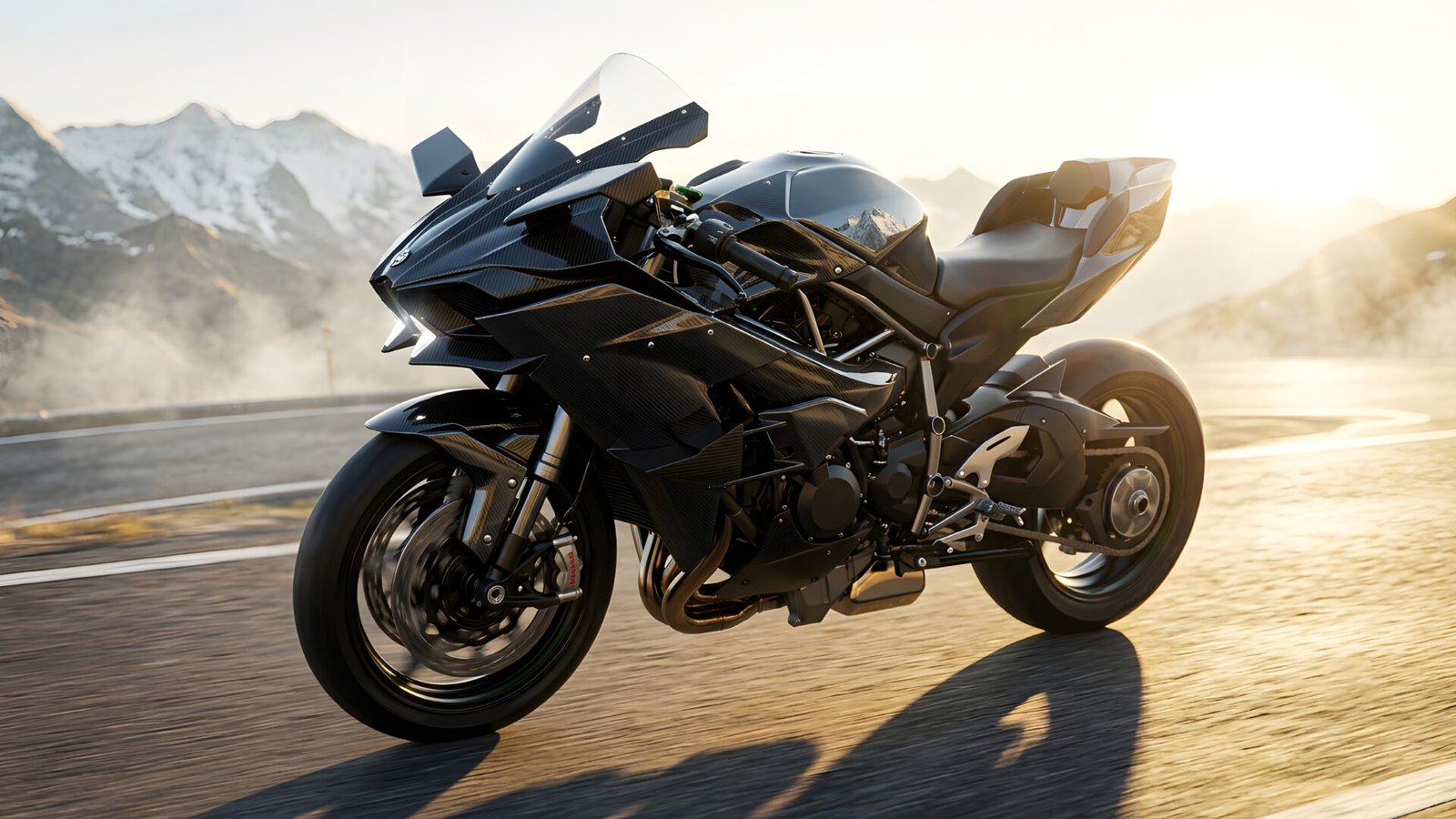 Kawasaki Ninja H2R Mountain Highway Wallpaper (4K & 8K UHD) - pixora4k.com