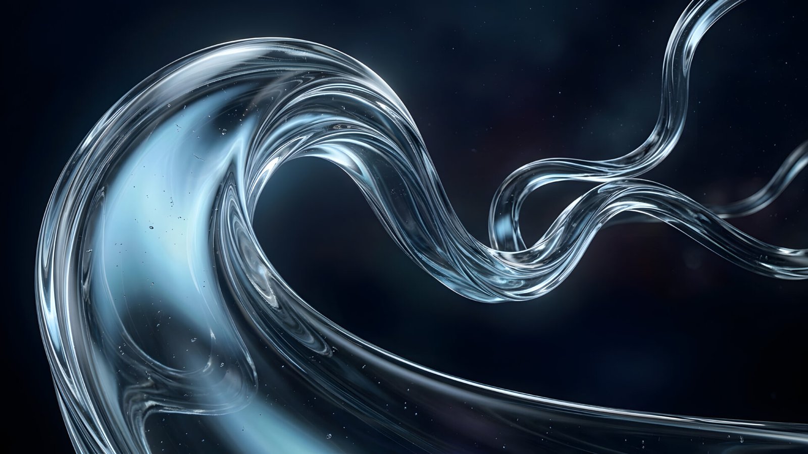 Liquid Glass Abstract Wallpaper 4K & 8K UHD – Premium Transparent Wave Background - pixora4k.com