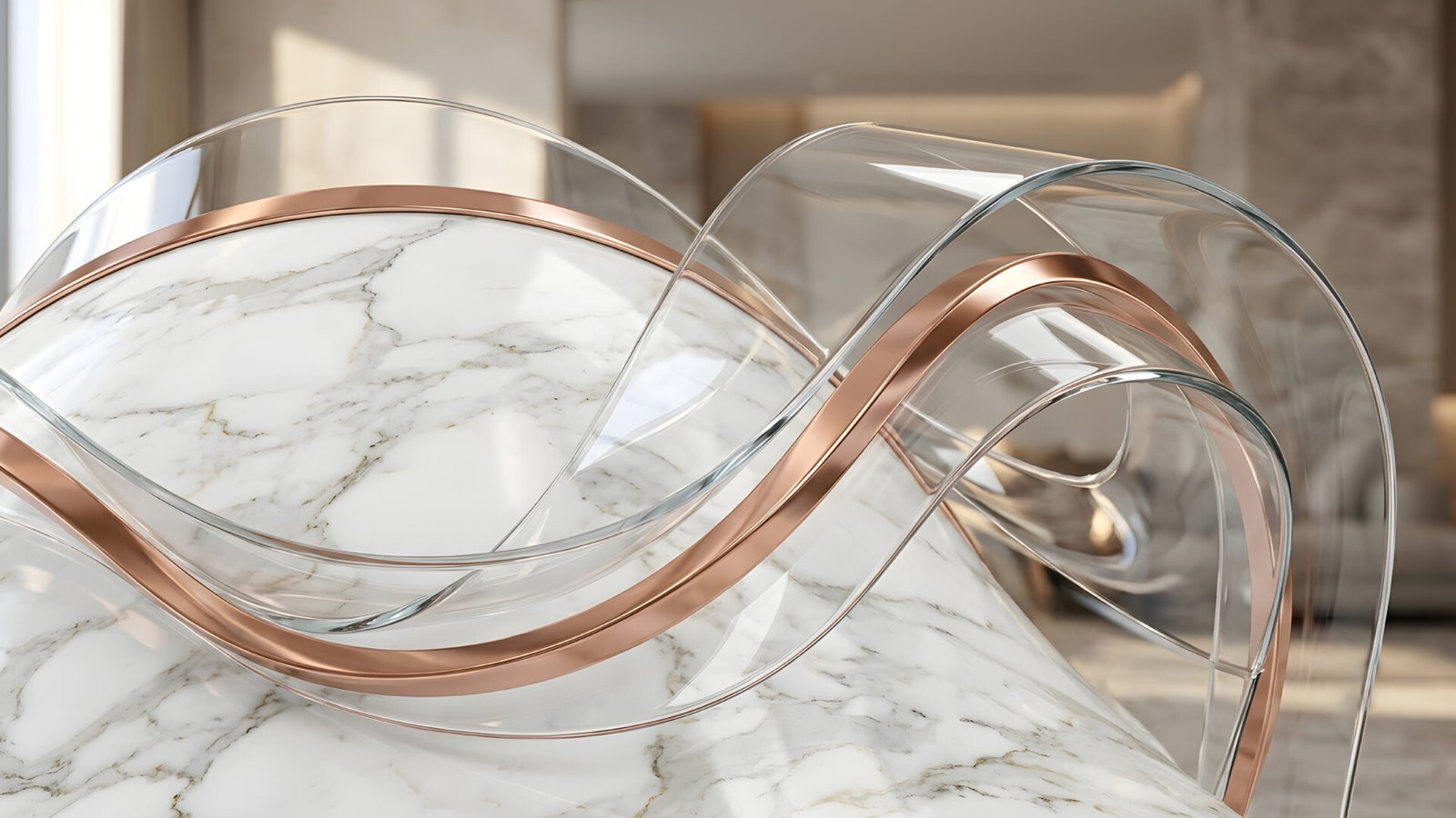 Marble & Glass Fusion Abstract Wallpaper 4K & 8K UHD – Luxury Modern Interior Art - pixora4k.com