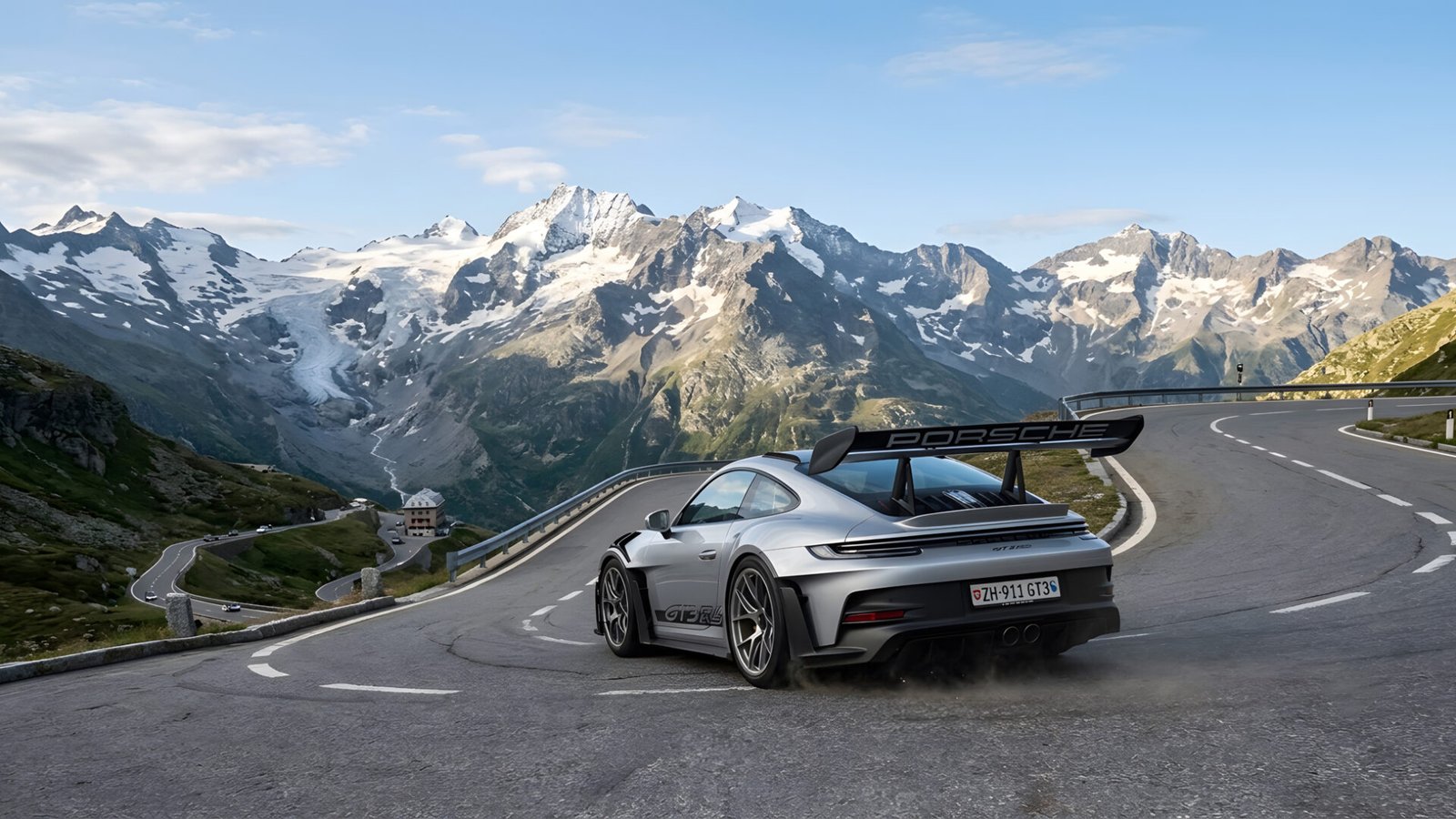 Porsche 911 GT3 RS Alpine Pass 4K & 8K Wallpaper Free Download - pixora4k.com