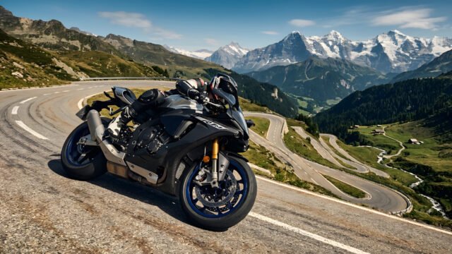 Yamaha YZF-R1M on a SweepingAlpine Pass Wallpaper (4K & 8K UHD) 3840x2160 - Free Download