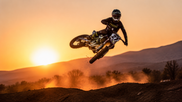 Motocross Rider Sunset Jump 4K Sports Wallpaper for Desktop 3840x2160 - Free Download