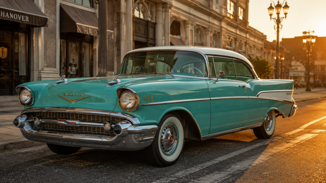 Classic Turquoise Chevrolet Bel Air 4K Desktop Wallpaper 3840x2160 - Free Download