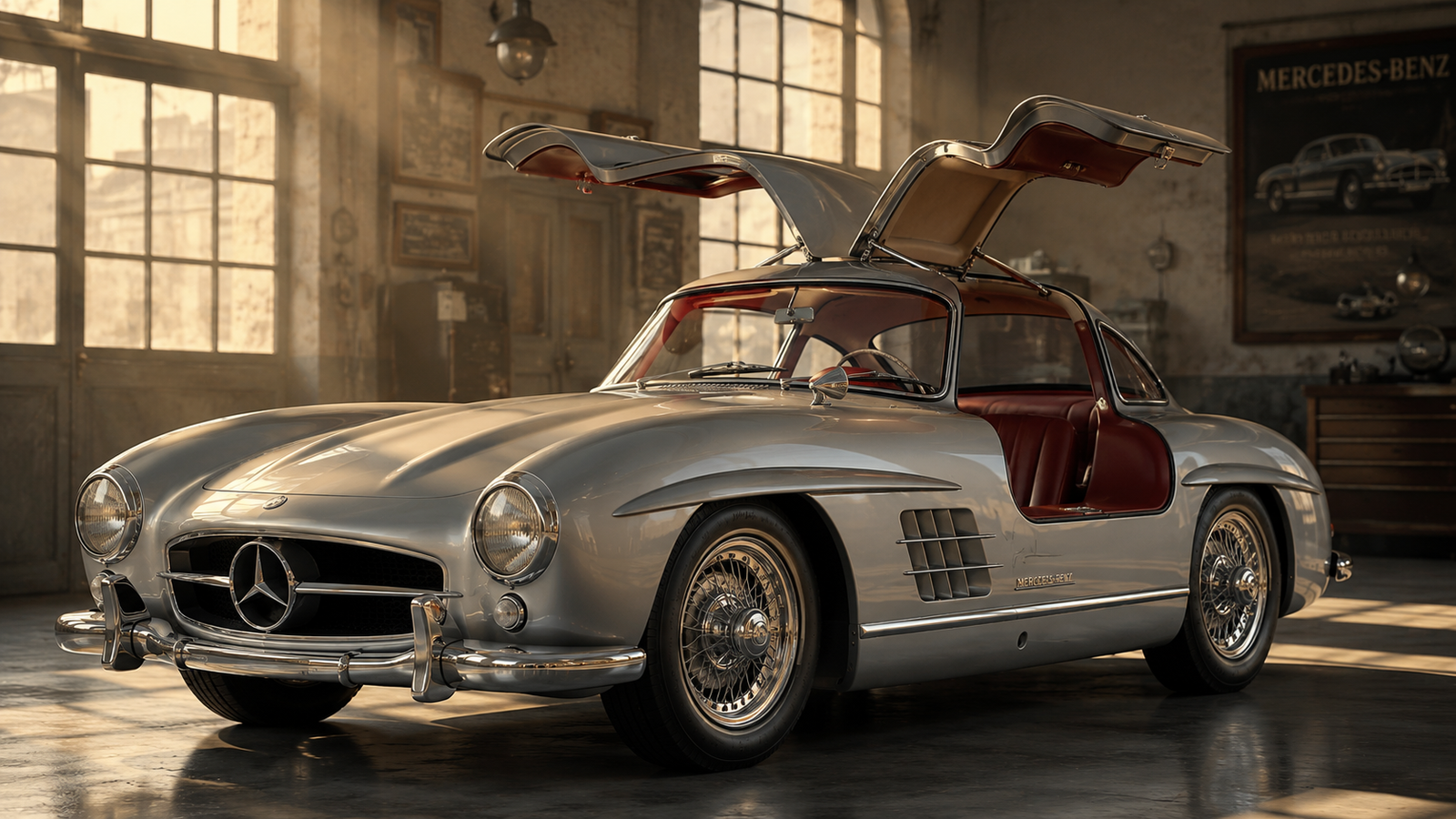 Mercedes-Benz 300 SL Gullwing 4K Classic Car Desktop Wallpaper - pixora4k.com