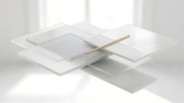 Floating Planes Glass Minimalist 4K Wallpaper | Abstract 3D Render 3840x2160 - Free Download