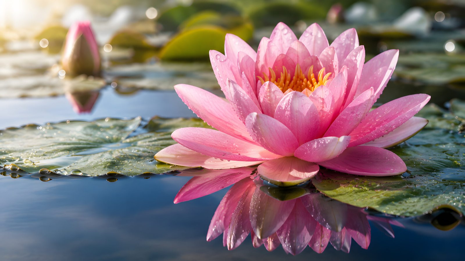 Pink Lotus Flower on Water 4K UHD Wallpaper | HD Floral Background - pixora4k.com