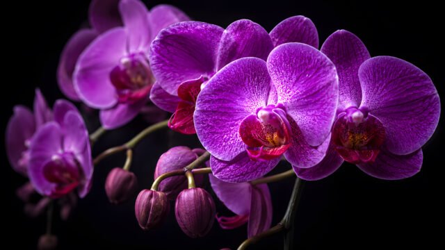 Purple Orchid Flower 4K UHD Wallpaper | Elegant Floral Background 3840x2160 - Free Download