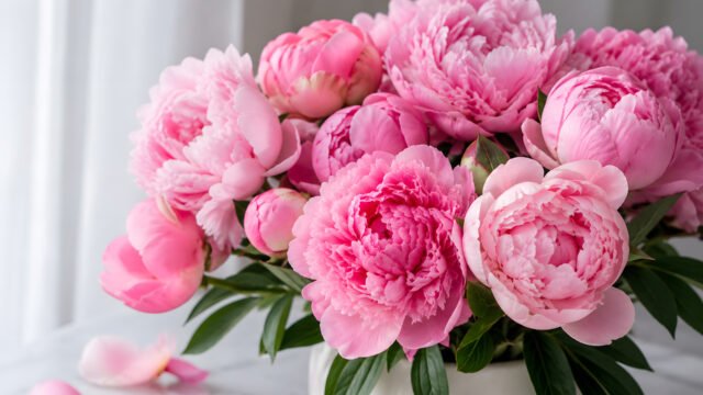 Pink Peony Bouquet 4K UHD Wallpaper | Beautiful Floral Desktop Background 3840x2160 - Free Download