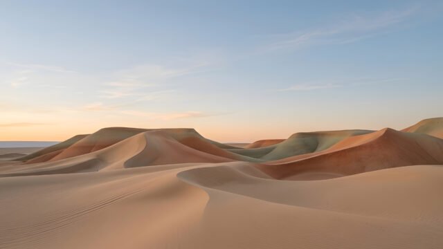 Sculpted Mesa Desert Dunes 4K Wallpaper | Pastel Sand Landscape 3840x2160 - Free Download