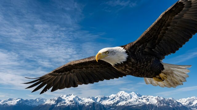 Bald Eagle Flying 4K Wallpaper | Majestic Bird of Prey Ultra HD 3840x2160 - Free Download