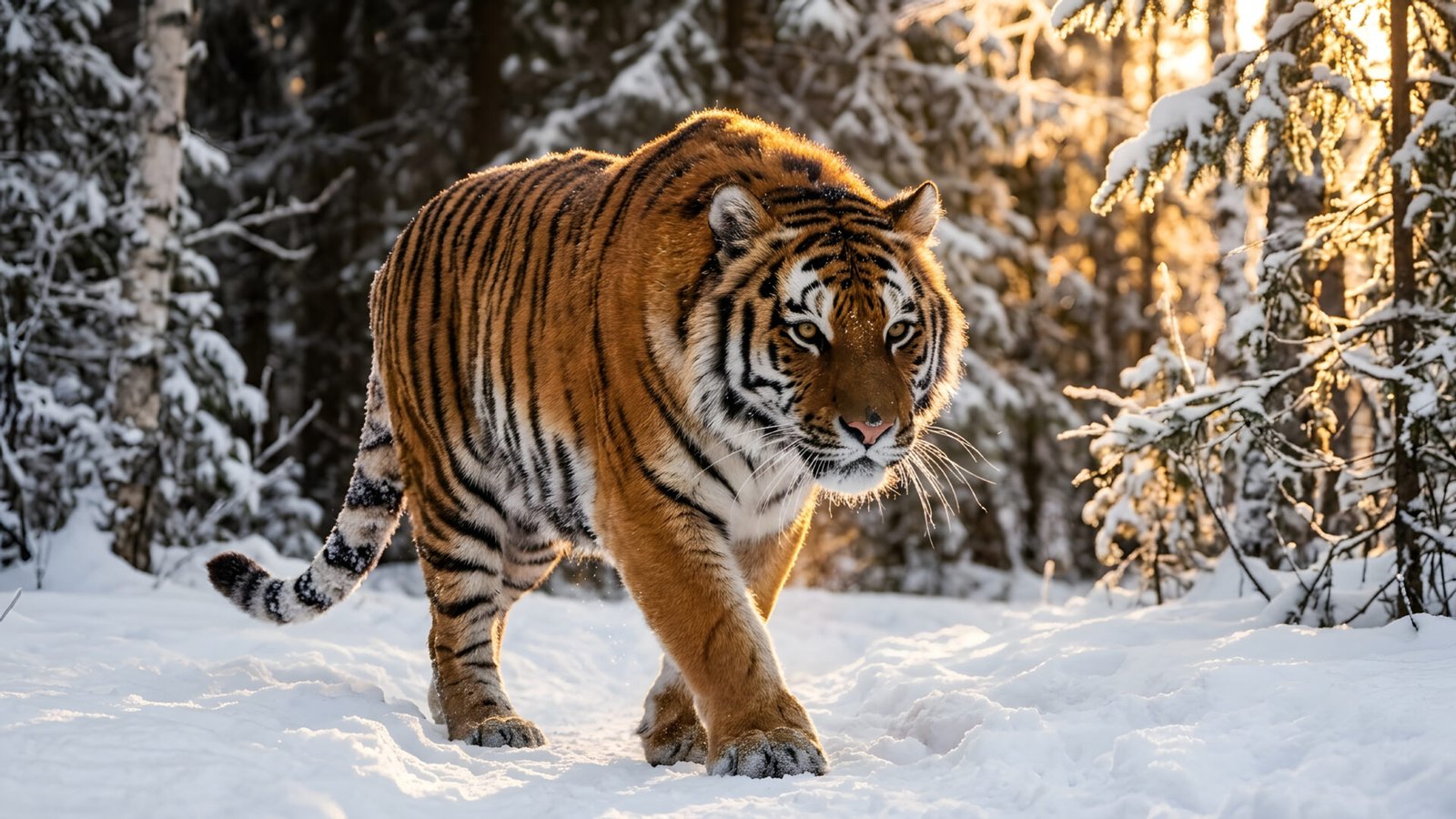 Siberian Tiger in Snow 4K Wallpaper | Majestic Predator HD - pixora4k.com