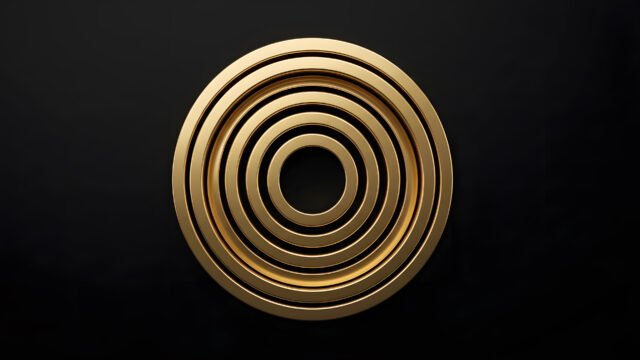 The Golden Iteration 4K Wallpaper | Luxury Abstract Circle HD 3840x2160 - Free Download