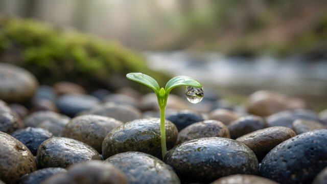 The Minimal Sprout Dewdrop 4K Wallpaper | Macro Nature HD 3840x2160 - Free Download