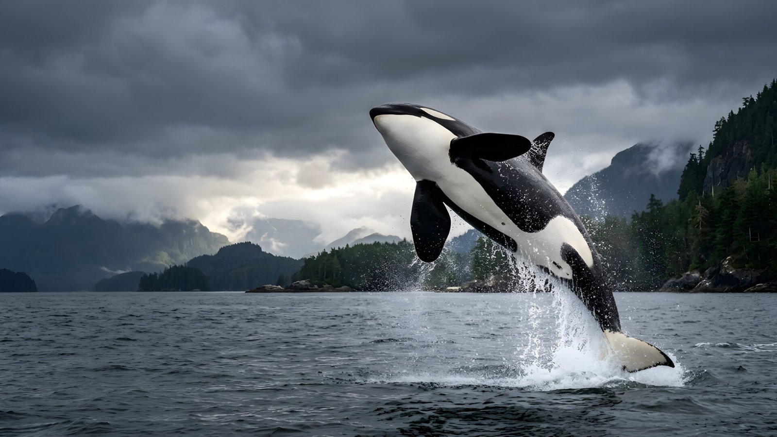 Killer Whale Jumping 4K Wallpaper | Orca Breach Ultra HD - pixora4k.com