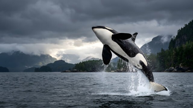 Killer Whale Jumping 4K Wallpaper | Orca Breach Ultra HD 3840x2160 - Free Download