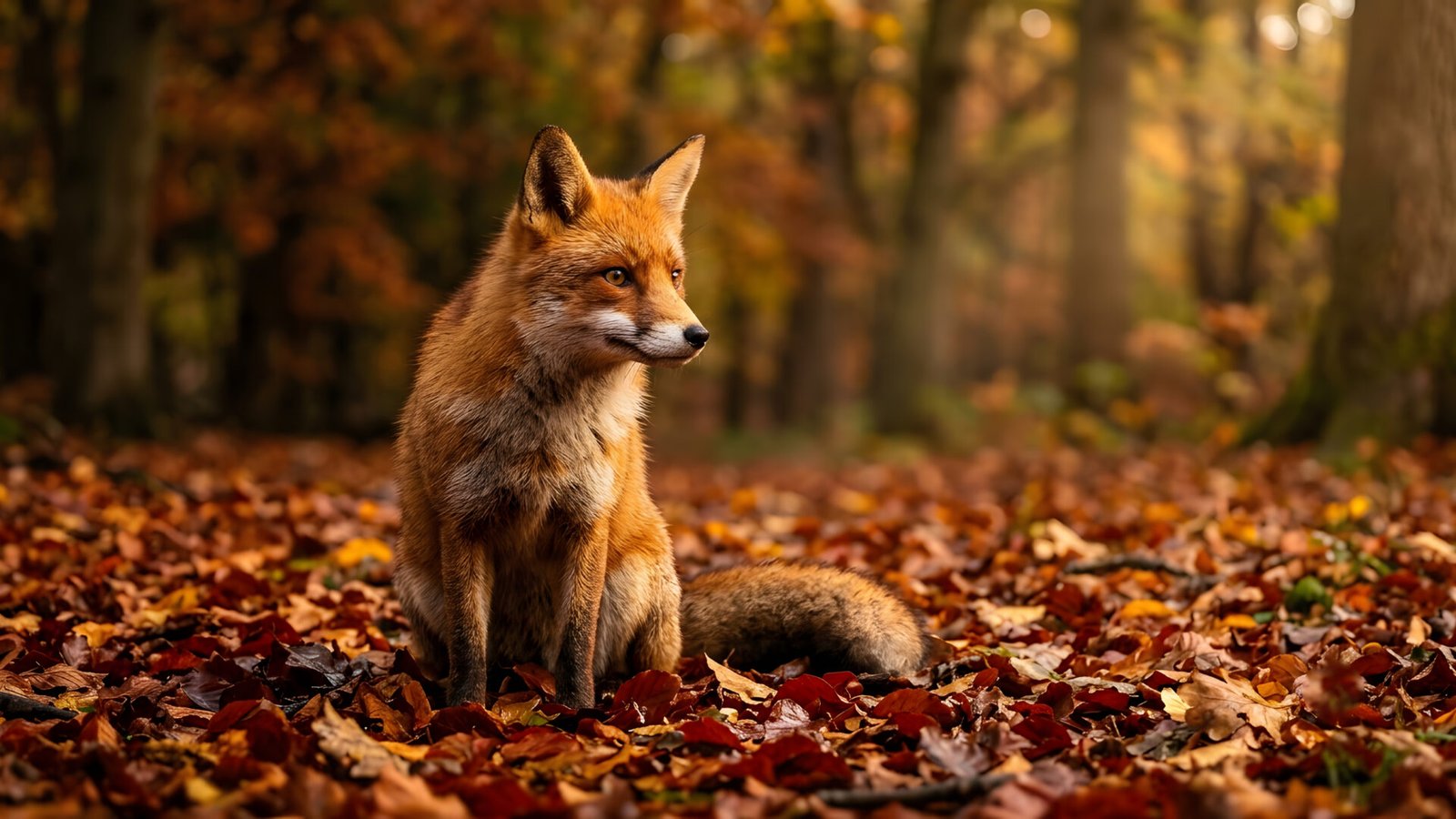 Red Fox in Autumn Forest 4K Wallpaper | Wildlife Ultra HD - pixora4k.com
