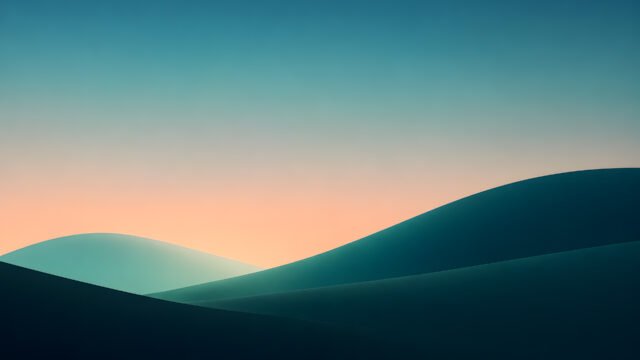 Velvet Dawn Minimalist Hills 4K Wallpaper | Teal Pastel Nature HD 3840x2160 - Free Download