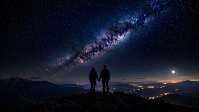 Milky Way Couple Night Sky Wallpaper in Stunning 4K 3840x2160 - Free Download