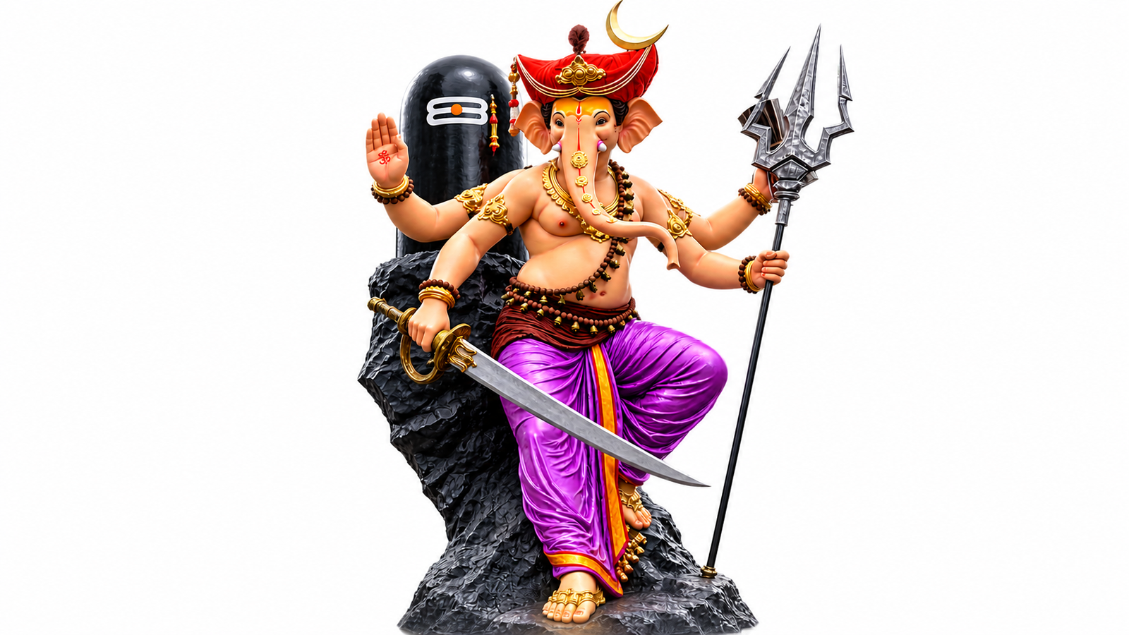 Sakinakyacha Maharaja Ganpati White Background Wallpaper 4K - pixora4k.com