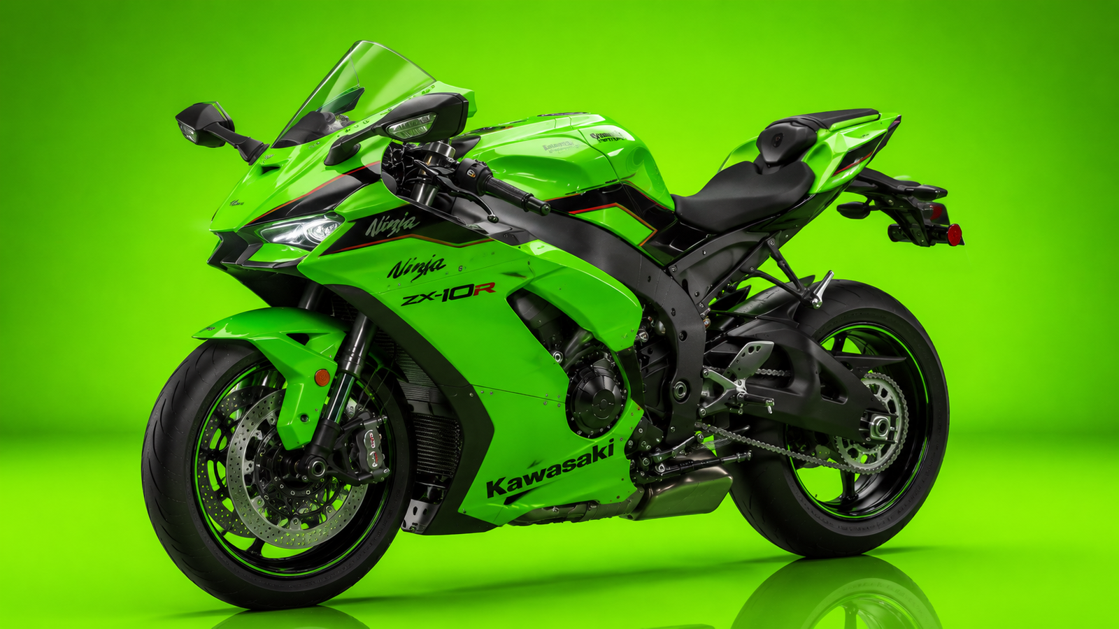 Lime Green Kawasaki Ninja ZX-10R Wallpaper - pixora4k.com