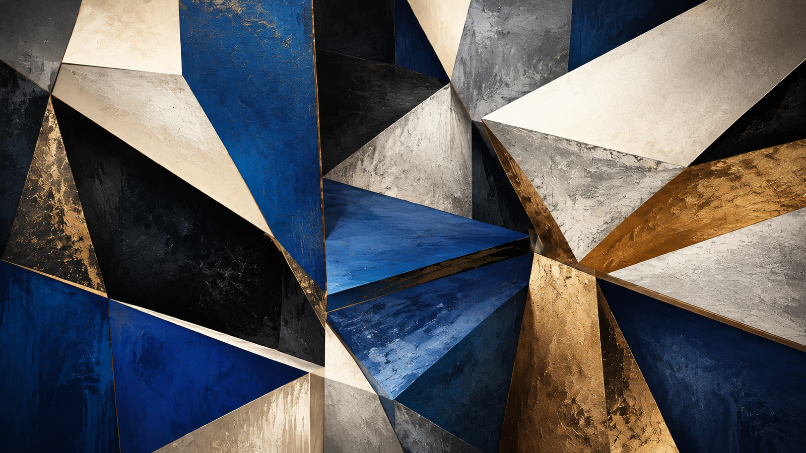 Blue and Gold Geometric Abstract Wallpaper - pixora4k.com