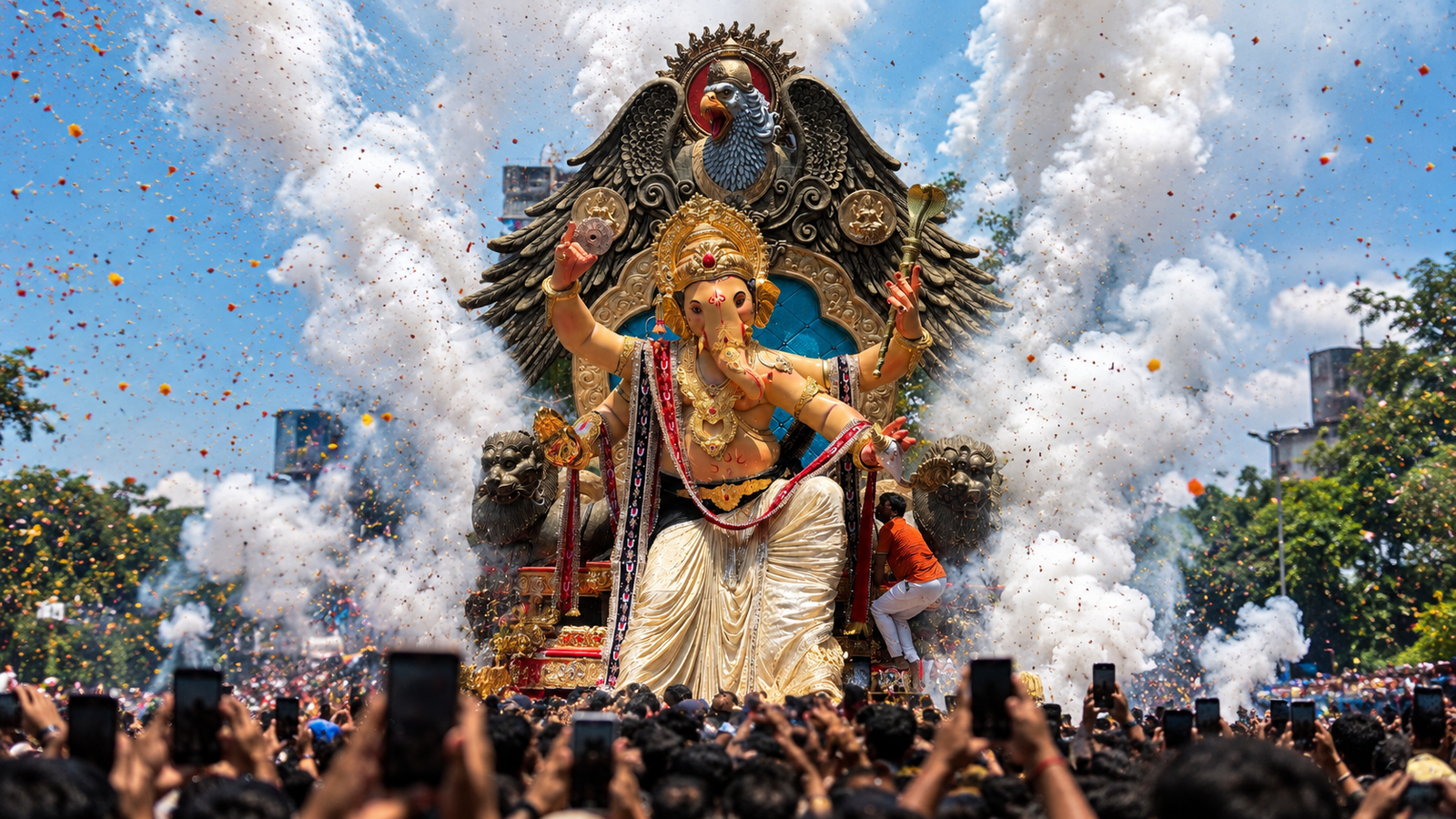 Chinchpokli Cha Chintamani 2026 Aagman Celebration Wallpaper 4K - pixora4k.com