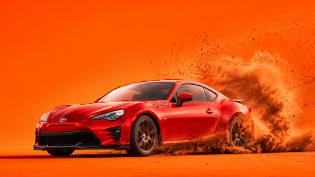 Red Toyota 86 Drift Action Wallpaper 4K 3840x2160 - Free Download