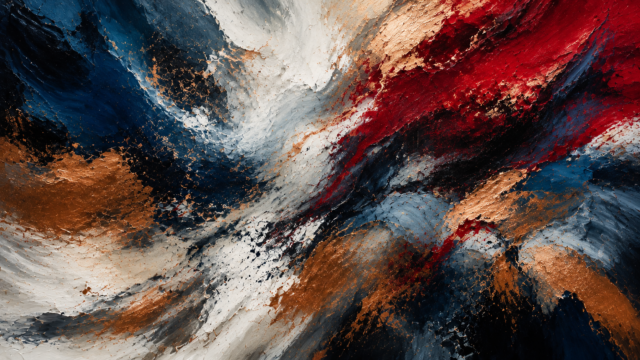 Abstract Textured Oil Painting Red Blue Gold Wallpaper 3840x2160 - Free Download
