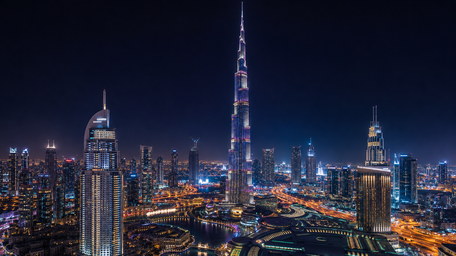 Burj Khalifa Dubai Night Skyline Wallpaper 4K - pixora4k.com