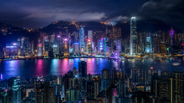 Hong Kong Victoria Harbour Night Skyline Wallpaper 4K 3840x2160 - Free Download
