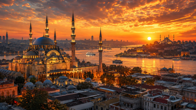Istanbul Süleymaniye Mosque Sunset Wallpaper 4K 3840x2160 - Free Download