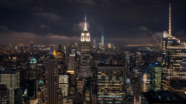 New York City Empire State Building Night Wallpaper 4K 3840x2160 - Free Download