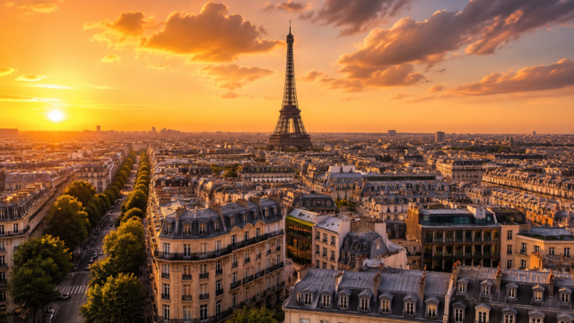 Paris Eiffel Tower Sunset Cityscape Wallpaper 3840x2160 - Free Download