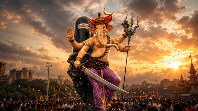 Sakinakyacha Maharaja Ganpati Wallpaper 4K 3840x2160 - Free Download