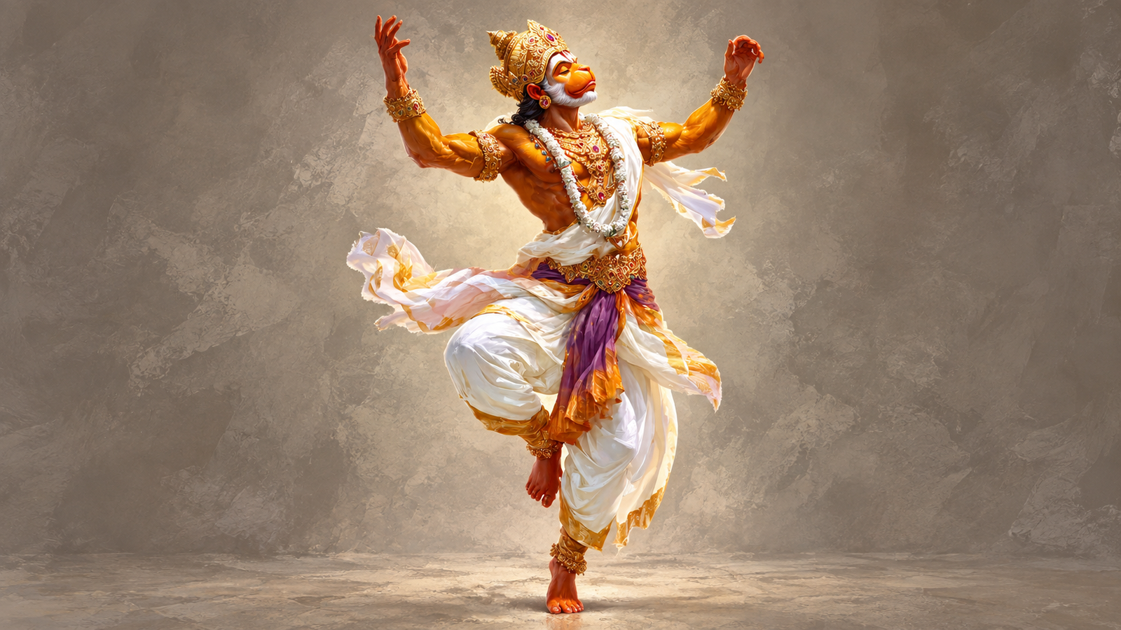 Dancing Hanuman 4K Wallpaper – Divine Lord Hanuman Desktop Background - pixora4k.com