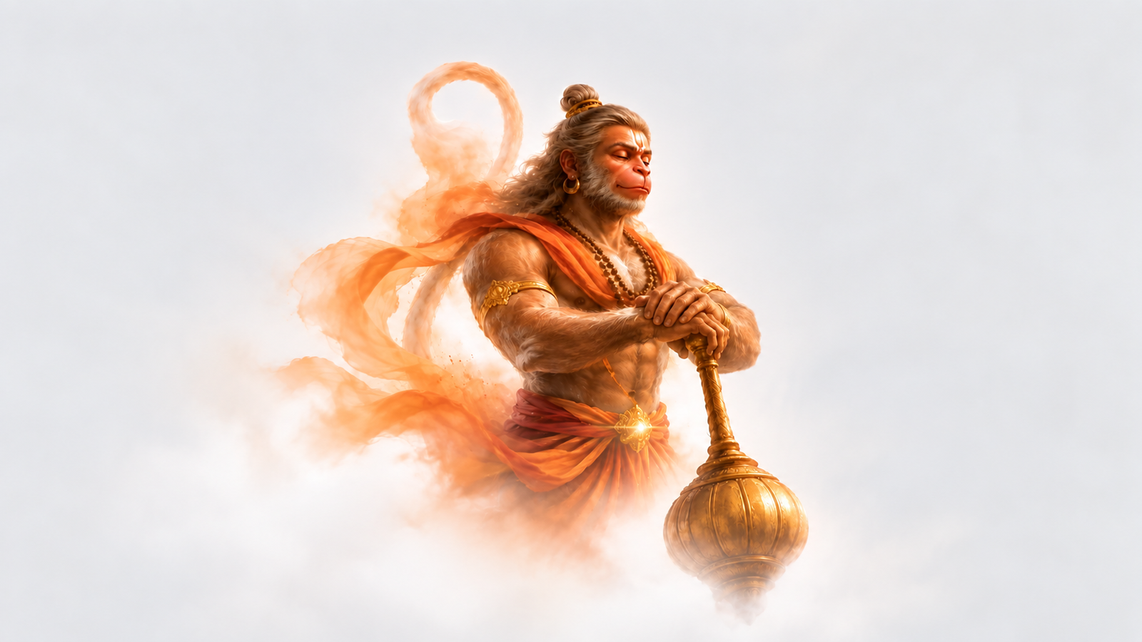 Hanuman with Gada 4K Wallpaper – Divine Lord Hanuman Desktop Background - pixora4k.com