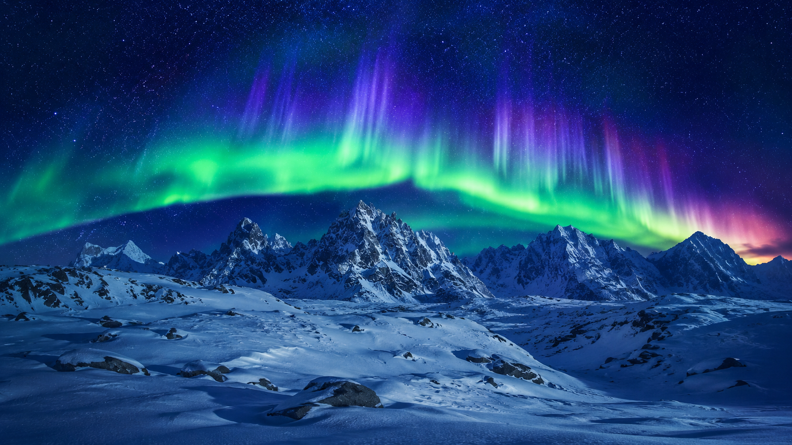 Aurora Borealis Mountain 4K Wallpaper – Northern Lights Landscape - pixora4k.com