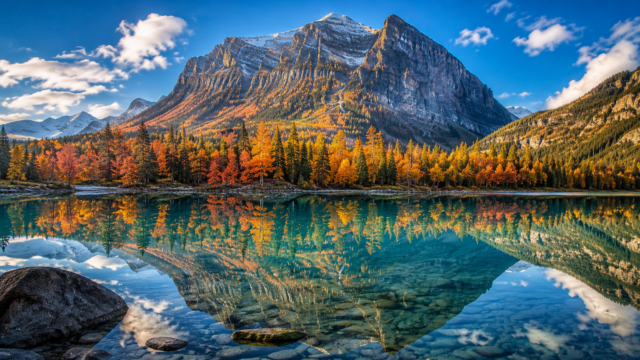 Autumn Mountain Lake 4K Wallpaper – Scenic Fall Landscape 3840x2160 - Free Download