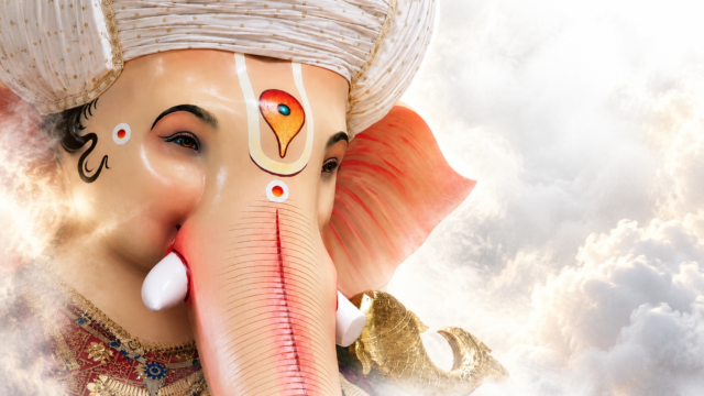 Parelcha Raja 4K Wallpaper – Close-Up Ganesh Face 3840x2160 - Free Download