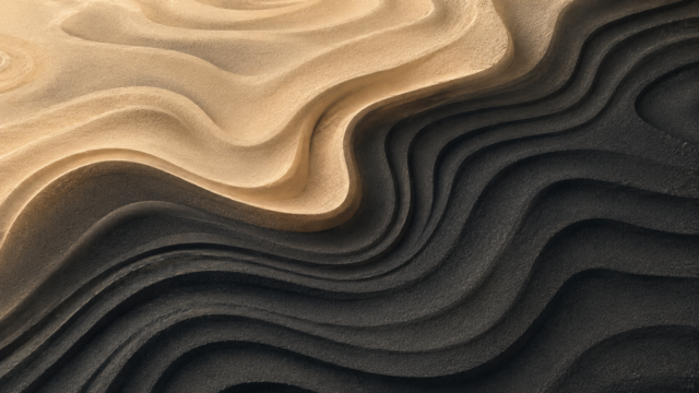 Beige Black 3D Wave 4K Wallpaper – Abstract Texture 3840x2160 - Free Download