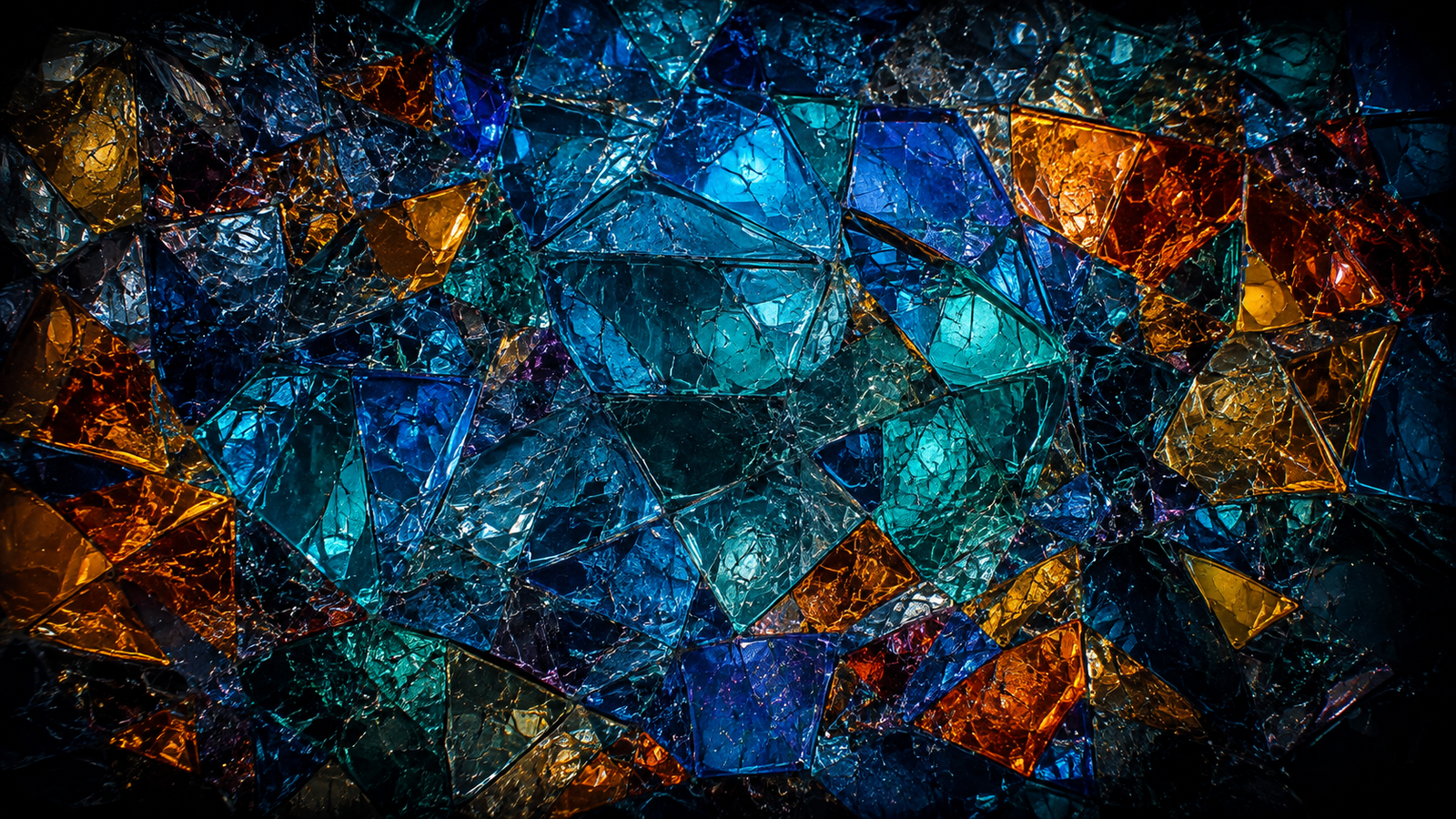 Blue Orange Abstract 4K Wallpaper – Glass Texture - pixora4k.com