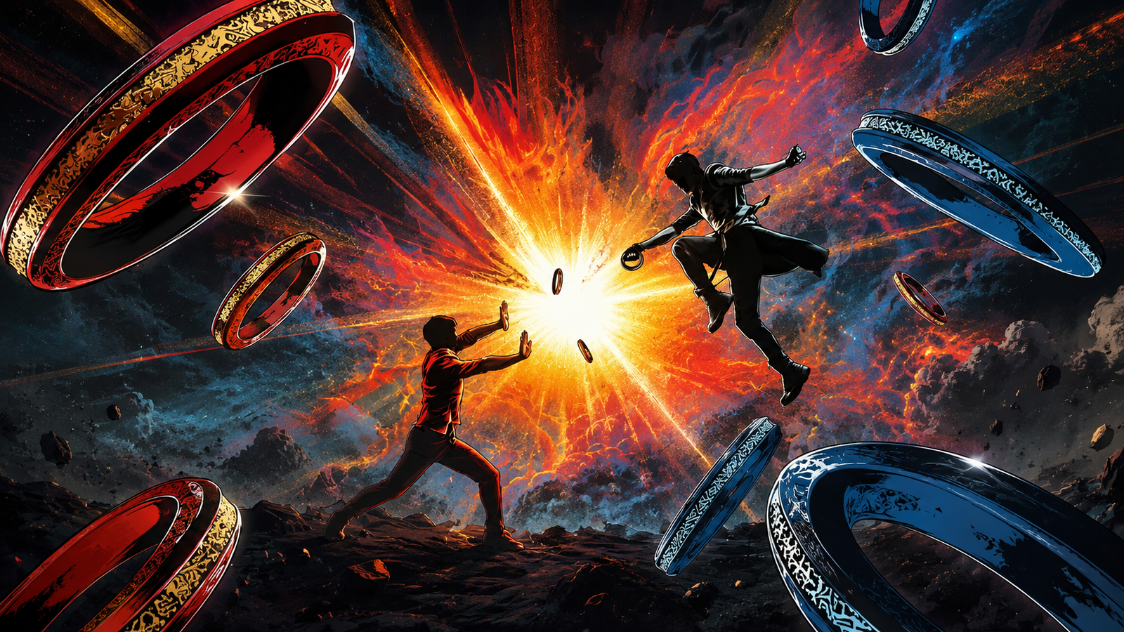 Shang-Chi epic Ring Battle Fantasy 4K Wallpaper – Powerful Action Scene - pixora4k.com