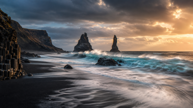 Iceland Reynisfjara Black Sand Beach Wallpaper 4K 3840x2160 - Free Download