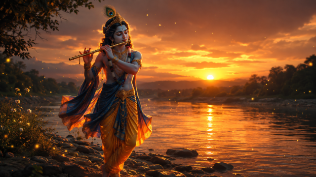 Krishna Flute Sunset 4K Wallpaper – Lord Krishna Wallpaper 3840x2160 - Free Download